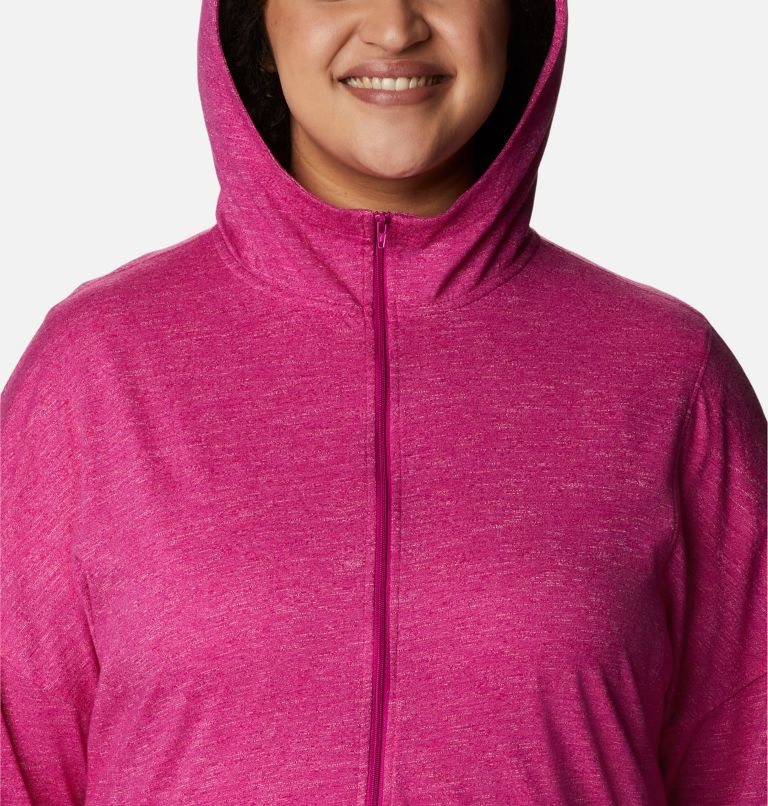 Women's Columbia Cades Cove Full Zip Hoodie Fuchsia | Plus Size CA-MA3L0